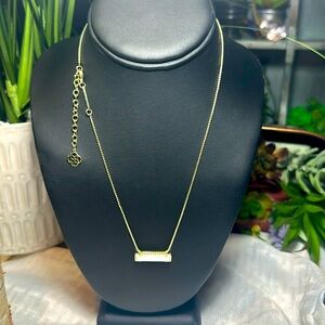 Kendra Scott necklace leanor bar gold white